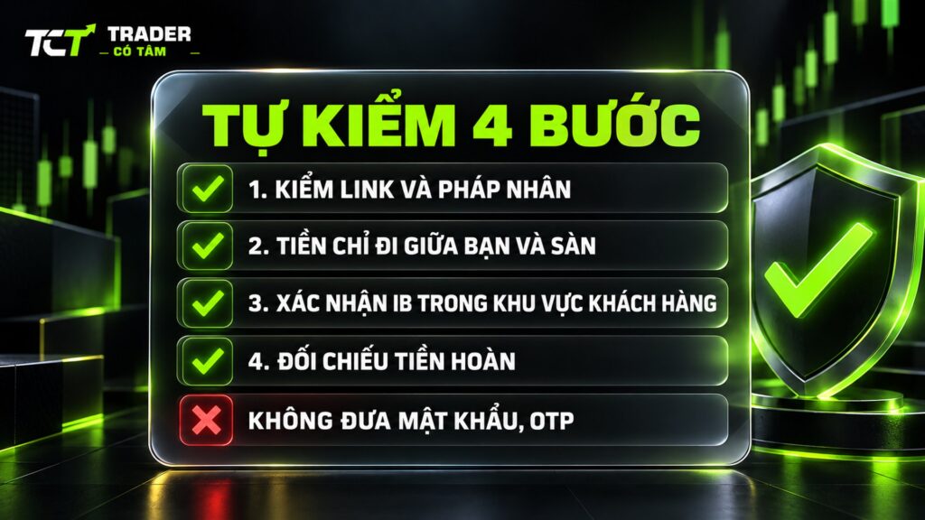 Backcom có lừa đảo không: tự kiểm 4 bước và không đưa mật khẩu, OTP cho IB