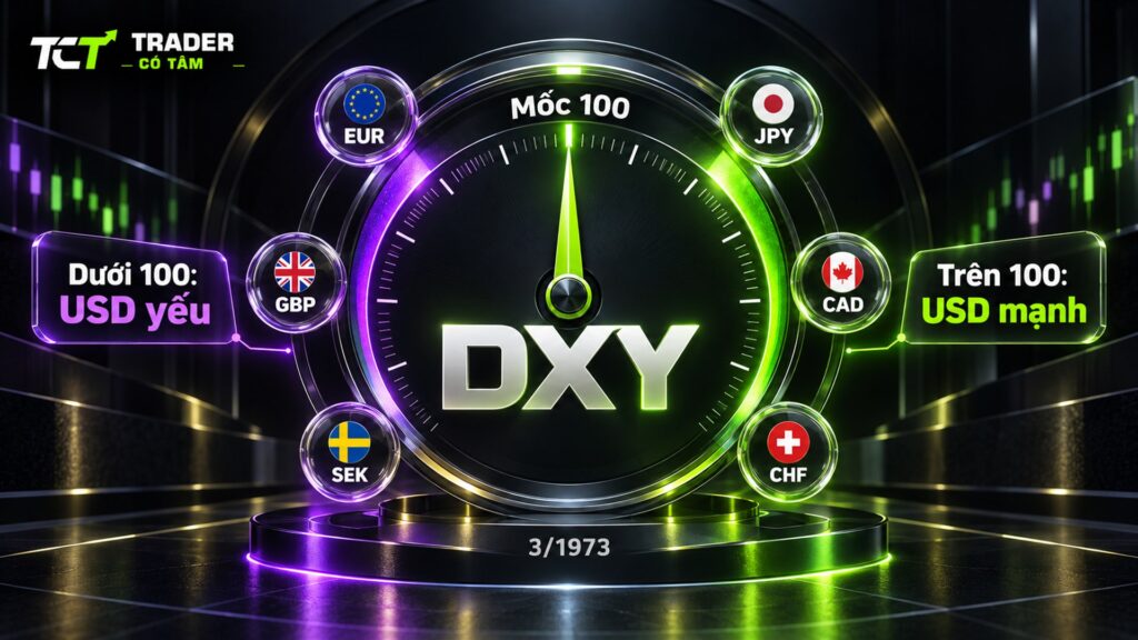 Chỉ số DXY là gì: thước đo đồng USD so với rổ 6 đồng tiền, mốc 100 từ tháng 3/1973