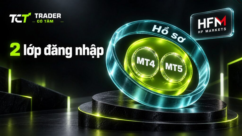 Hai lớp khi đăng nhập sàn HFM: hồ sơ myHF bao ngoài và tài khoản giao dịch dùng để đăng nhập HFM MT5, MT4
