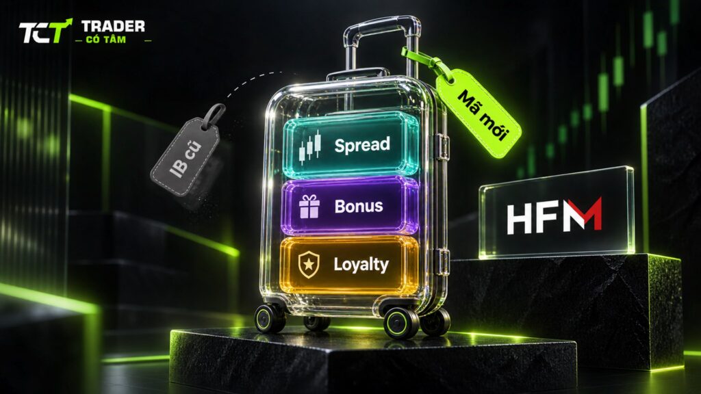 chuyển IB HFM cho tài khoản đang dùng: đổi IB HFM sang mã mới, spread, bonus và Loyalty giữ nguyên