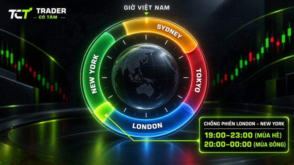 Giờ giao dịch forex theo giờ Việt Nam mùa hè và mùa đông, chồng phiên London – New York