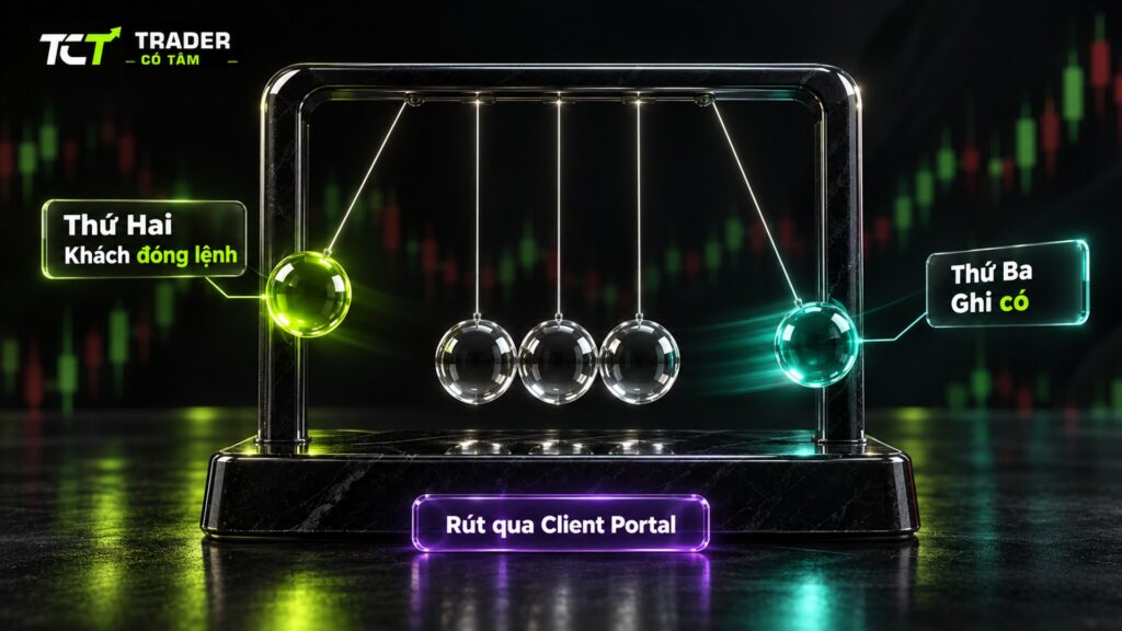 hoa hồng IB Vantage ghi có thứ Ba khi khách đóng lệnh thứ Hai, rút qua Client Portal