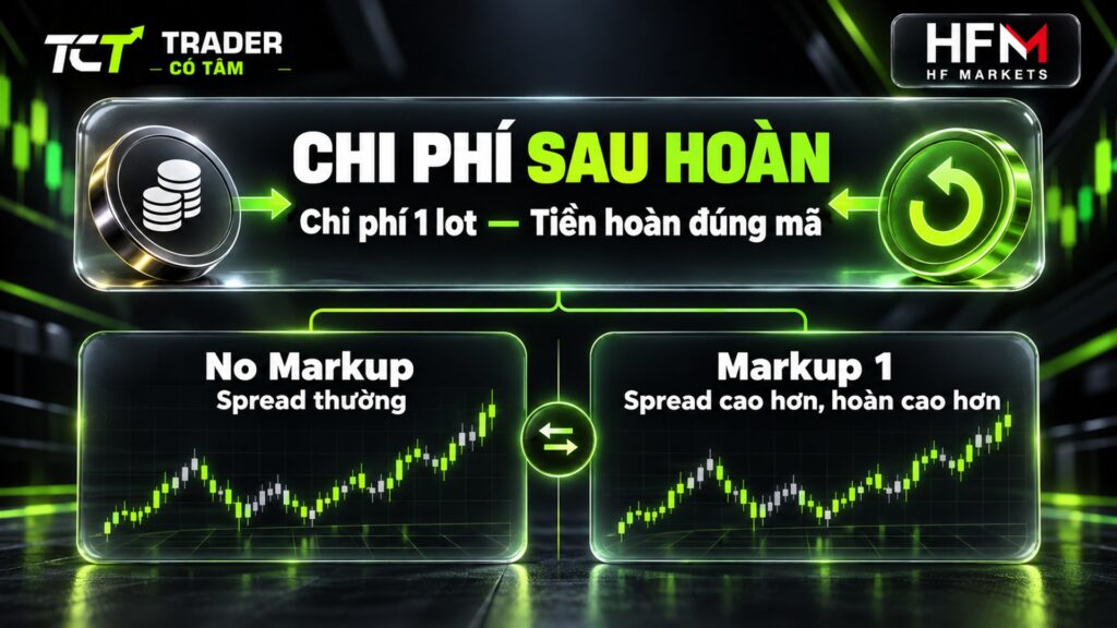 Hoàn phí Exness và HFM: chi phí sau hoàn bằng chi phí 1 lot trừ tiền hoàn đúng mã
