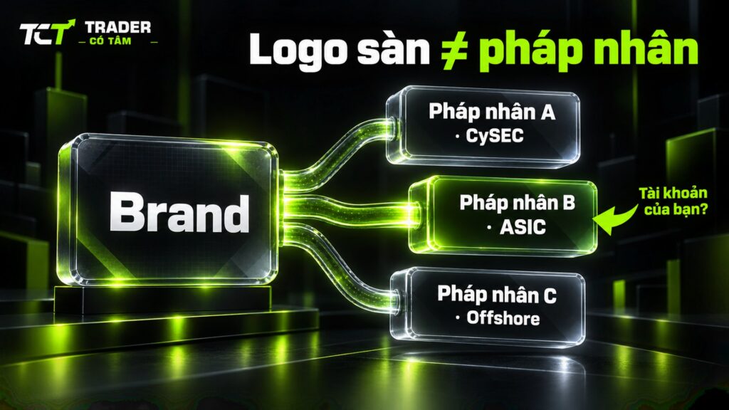 Kiểm tra giấy phép sàn forex theo pháp nhân: một thương hiệu có nhiều pháp nhân, mỗi pháp nhân do một cơ quan khác cấp phép