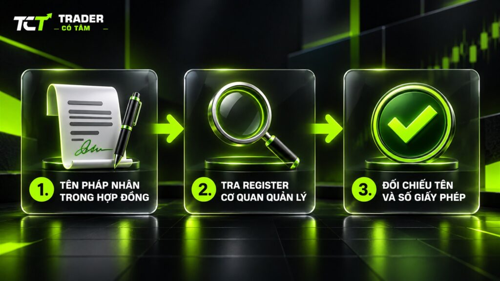 Sàn forex uy tín cho người mới: kiểm tra pháp nhân trong hợp đồng, tra register và đối chiếu số giấy phép