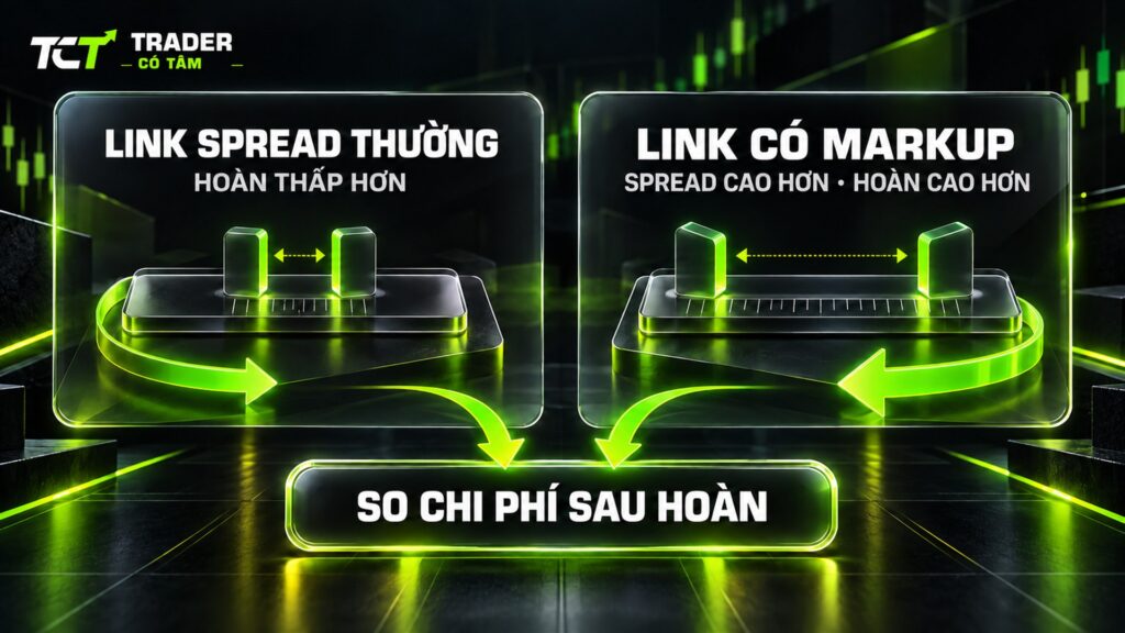 Hoa hồng IB: link spread thường và link có markup, so chi phí sau hoàn