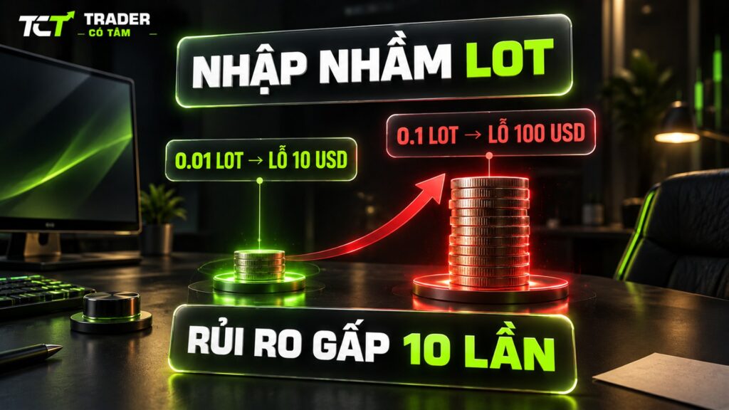 Nhập nhầm 0.1 thay vì 0.01 lot làm mức lỗ tăng 10 lần
