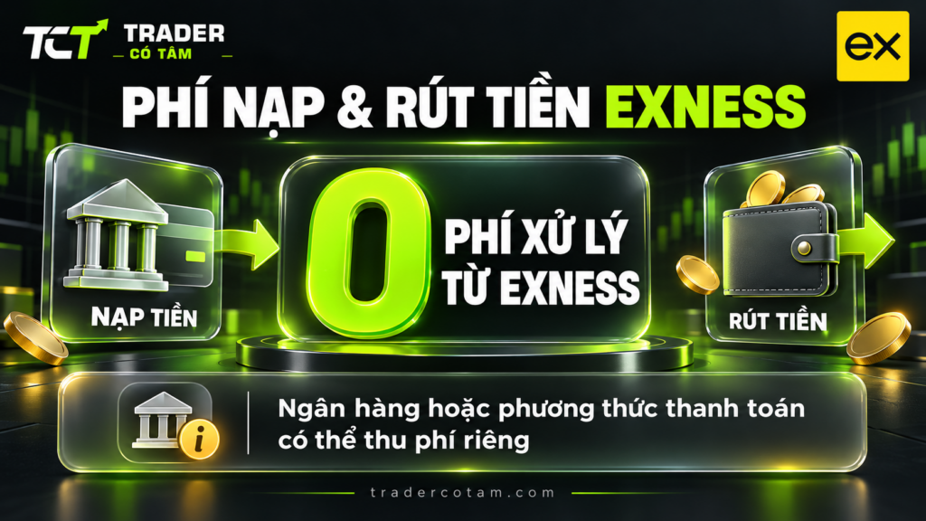 Phí nạp và phí rút tiền Exness: Exness không thu phí xử lý