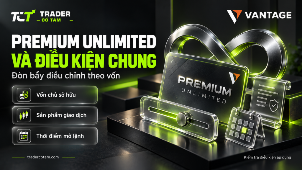 Premium Unlimited có đòn bẩy điều chỉnh theo vốn chủ sở hữu, sản phẩm giao dịch và thời điểm mở lệnh