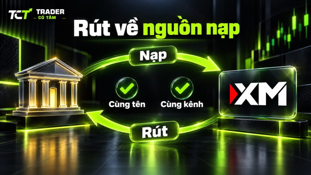 Quy tắc rút tiền XM: nạp và rút qua cùng một kênh đứng tên bạn, XM có quyền trả tiền về nguồn nạp