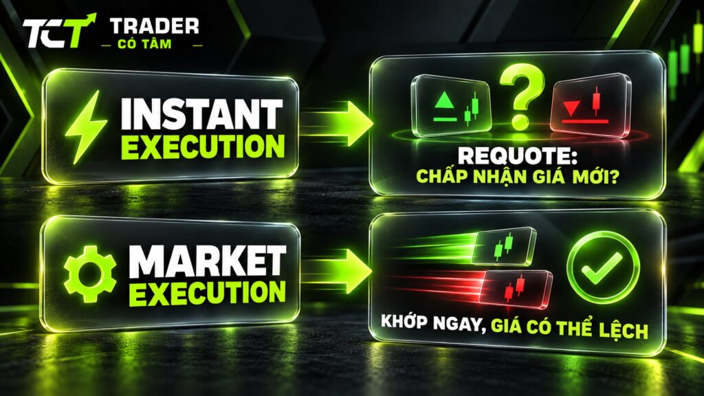 Requote là gì: Instant Execution báo giá lại, Market Execution khớp ngay