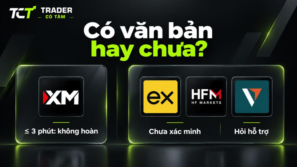 Sàn cho phép scalping: XM ghi lệnh 3 phút trở xuống không được hoàn phí, Exness, HFM, Vantage chưa xác minh điều khoản