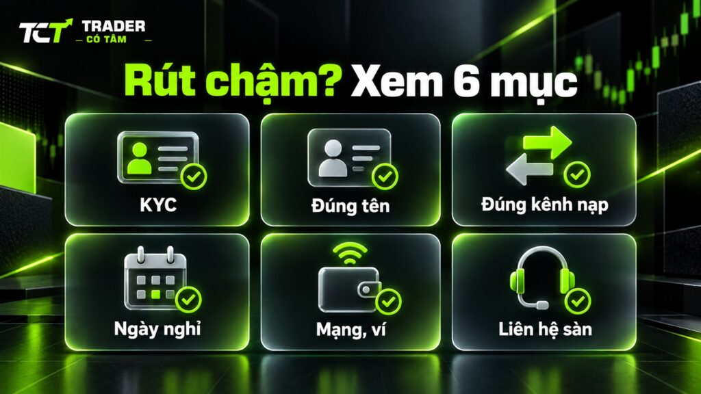 Vì sao sàn forex rút tiền nhanh nhất vẫn có lúc chậm: xem KYC, đúng tên, đúng kênh nạp, ngày nghỉ, mạng ví và liên hệ sàn