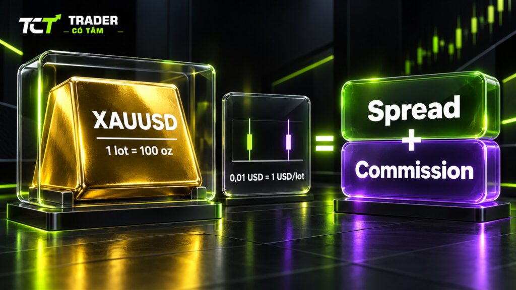 Spread vàng XM và Vantage quy về chi phí 1 lot XAUUSD 100 oz
