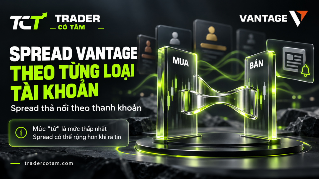 Spread Vantage là spread thả nổi, mức "từ" là mức thấp nhất và có thể rộng hơn khi ra tin