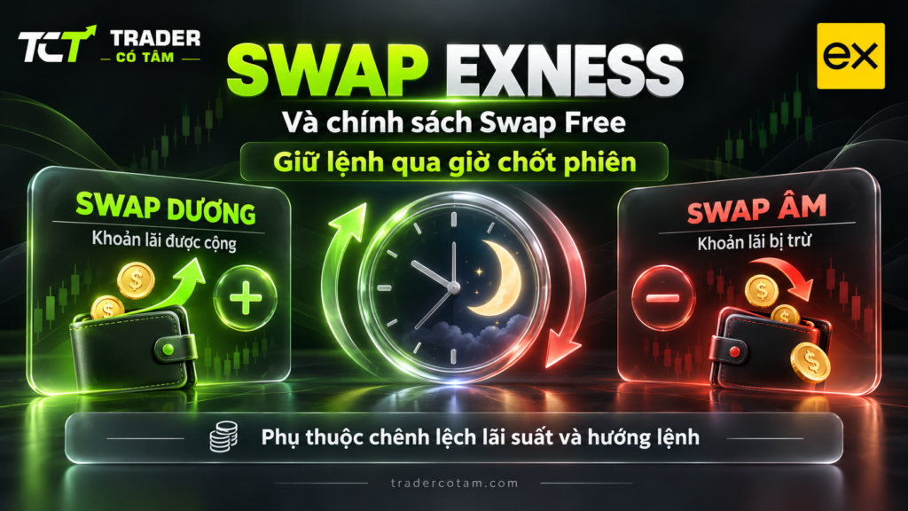Swap Exness và chính sách swap free khi giữ lệnh qua giờ chốt phiên