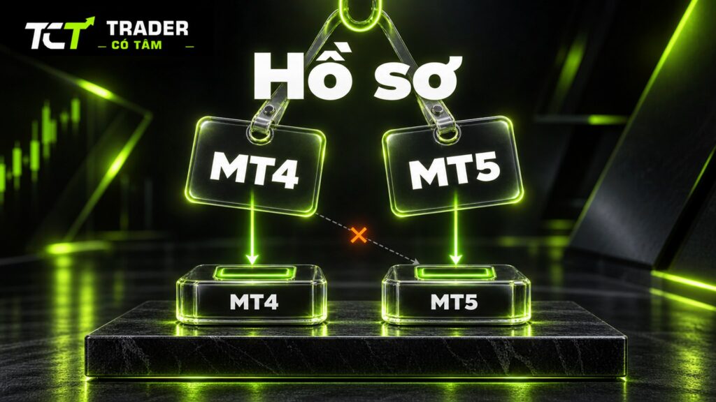 Tài khoản MT4 và MT5 tạo riêng trong cùng một hồ sơ sàn, mỗi tài khoản chỉ đăng nhập đúng nền tảng của nó
