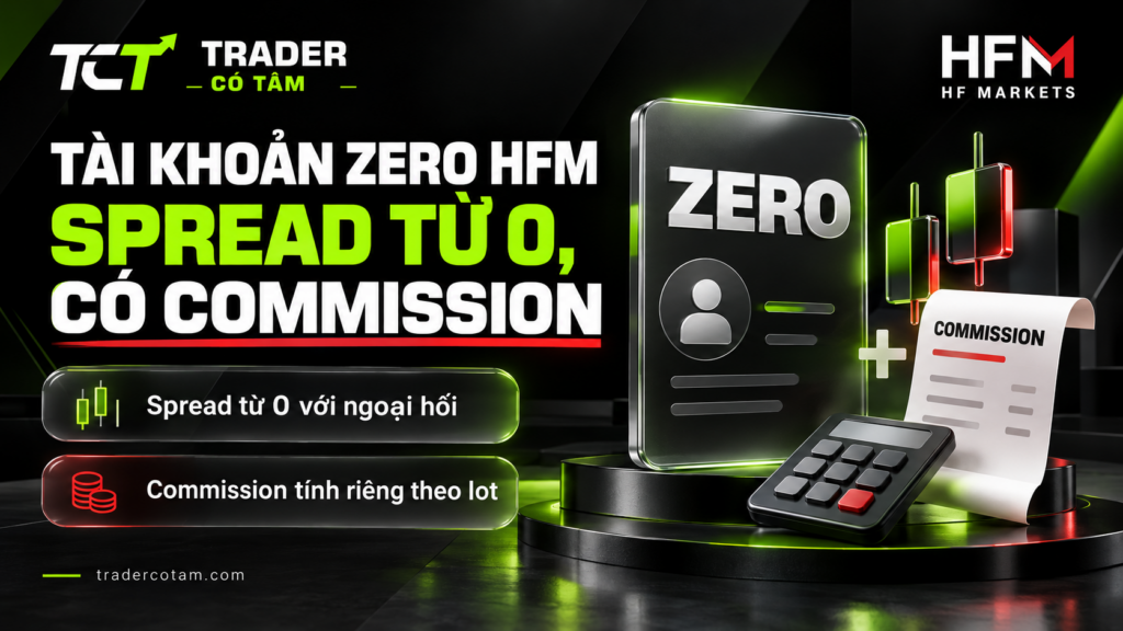 Tài khoản Zero HFM có spread từ 0 với ngoại hối và tính commission riêng theo lot