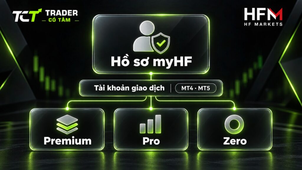 Tạo tài khoản HFM: một hồ sơ myHF có nhiều tài khoản giao dịch Premium, Pro, Zero trên MT4 hoặc MT5