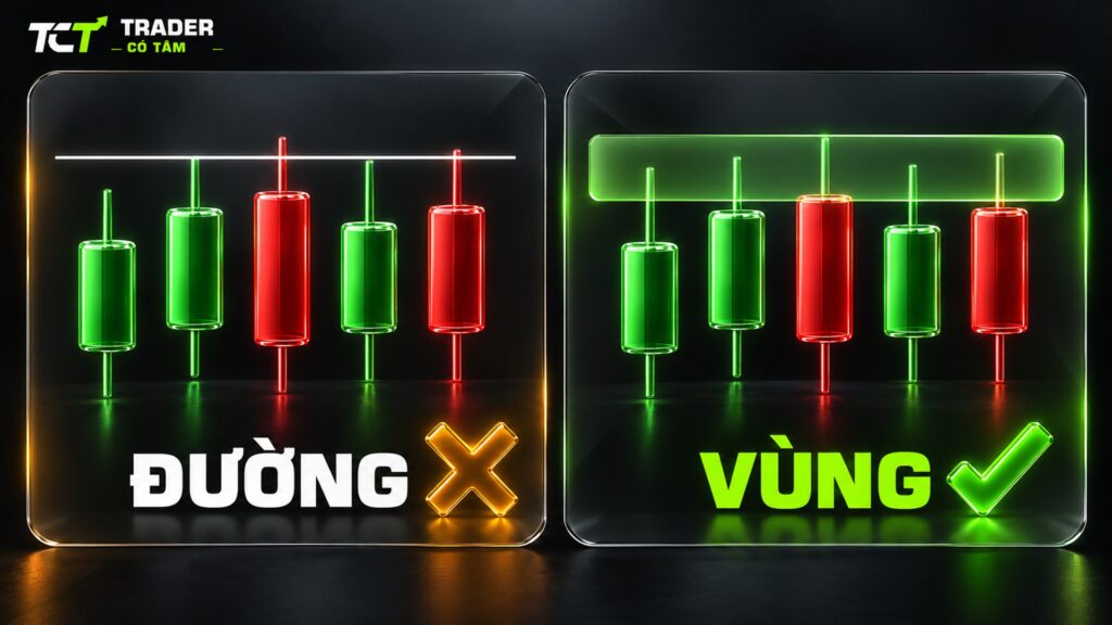 Vẽ vùng hỗ trợ và kháng cự từ thân nến đến râu nến thay vì một đường