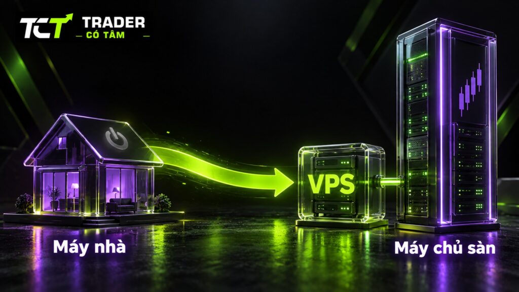 VPS chạy MT5 cho EA: Virtual Hosting đồng bộ một chiều từ máy nhà lên máy ảo đặt gần máy chủ sàn
